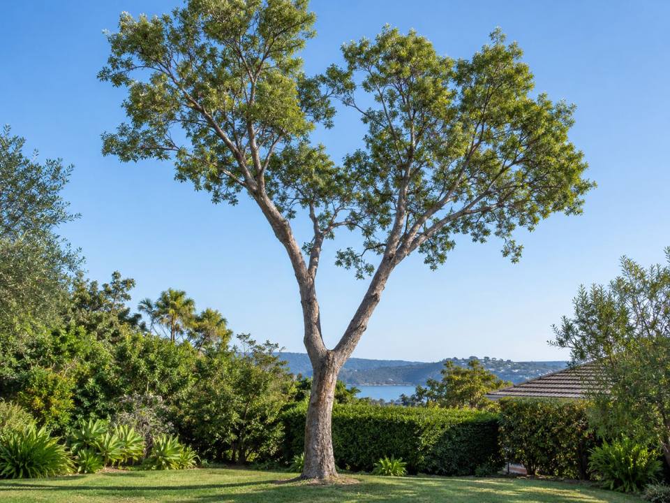 Tree with two main stems forming a narrow V union